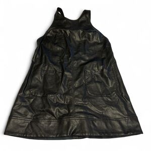 Free People Black Vegan Leather Mini Dress with Pockets